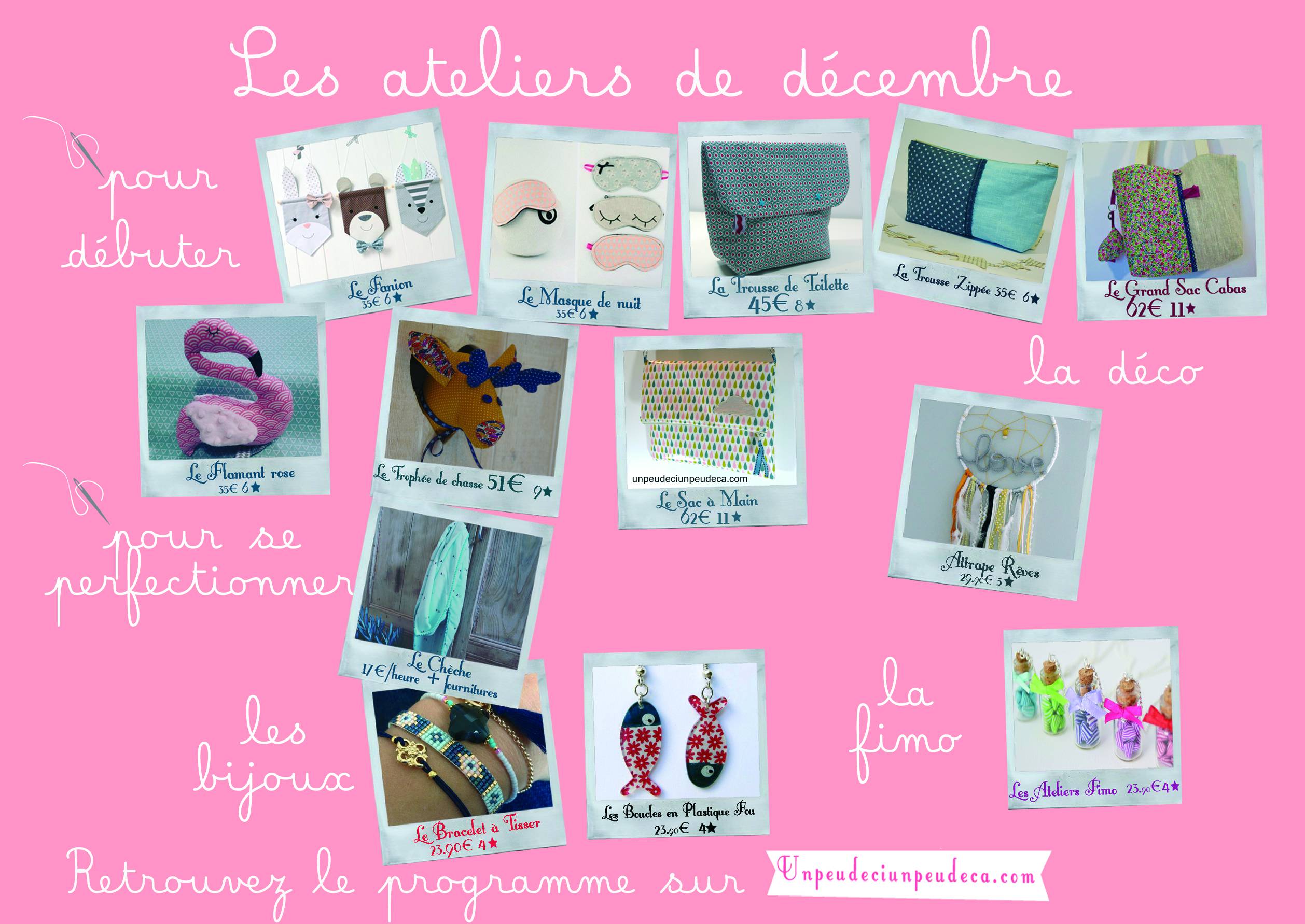 programme des ateliers couture decembre